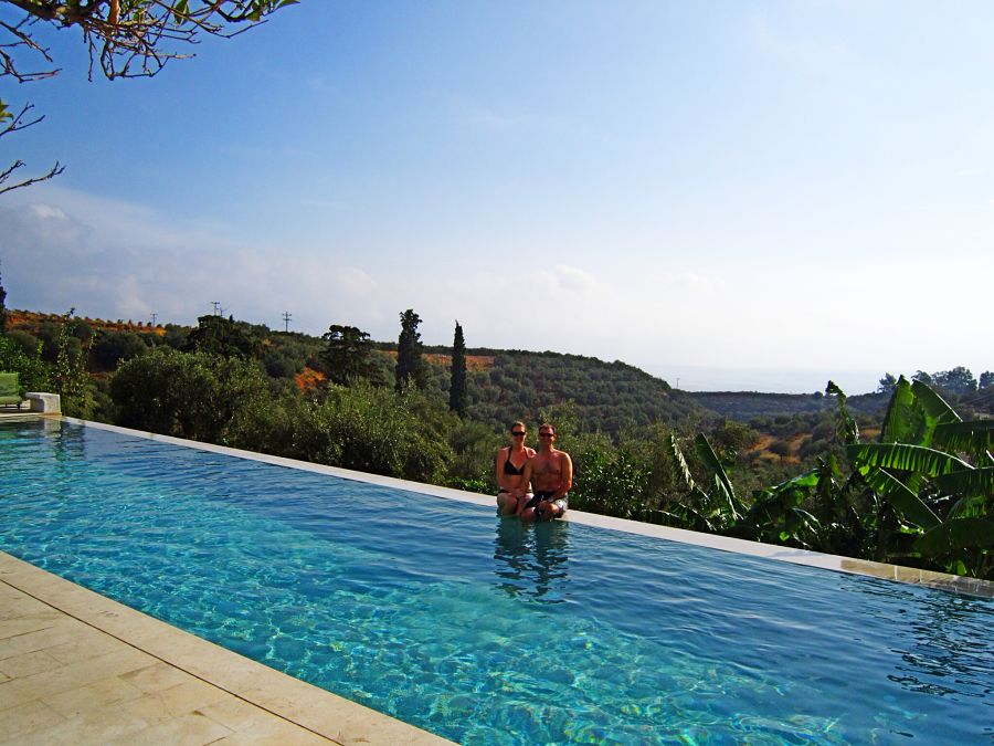 Gorgeous pool and views at the Kinsterna hotel